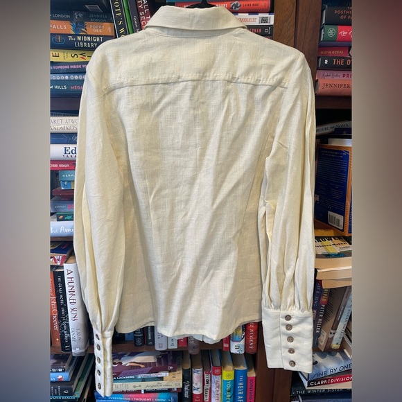 NWOT Pavietra Bishop Sleeve Victorian Linen Blouse - Picture 10 of 11